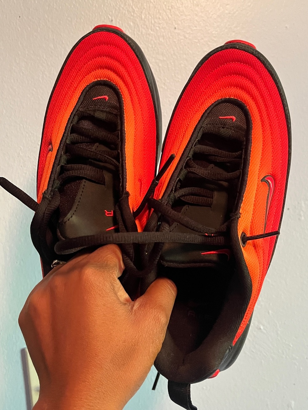 Nike women’s shoes  Red and Orange Air Max Style Sneakers